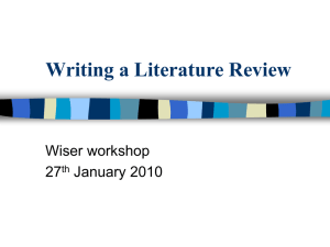 How to Write a literature review