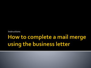 How to complete a mail merge using the business letter