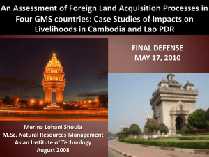 An Assessment of Foreign Land Acquisition Procsses in Four GMS