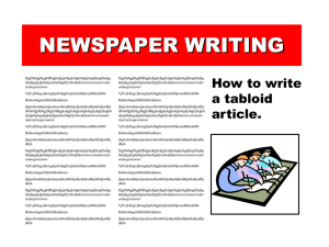 Newspaper Writing - World of Teaching