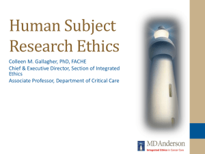 Human Subject Research Ethics