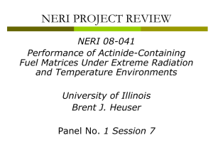 NERI Project Review: Performance of Actinide