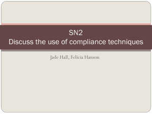 SN2 Discuss the use of compliance techniques