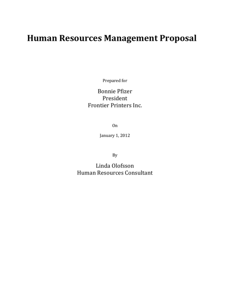 HR Case Analysis – Proposal