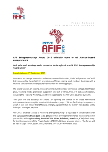 AFIF Entrepreneurship Award 2015