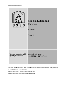 Live Production and Services C - ACT Board of Senior Secondary