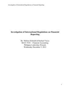 International Regulations on Financial Reporting