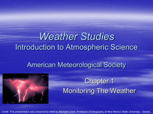 GEOGRAPHY 257 Introduction to Meteorology