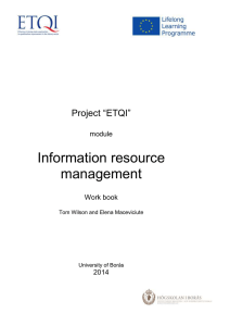 Unit 1: Introduction to information management