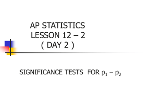 P. STATISTICS LESSON 12 – 2 ( DAY 2 )