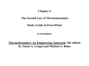 Chapter 6: The Second Law of Thermodynamics