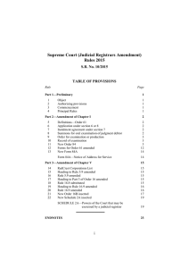 Supreme Court (Judicial Registrars Amendment) Rules 2015