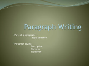 Paragraph Writing - DMCI English with Mrs. Jones