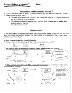 balancing equations review or homework