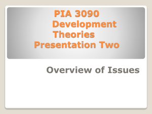 PIA 3090 Development Theories Presentation Two