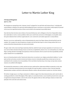 Letter to Martin Luther King