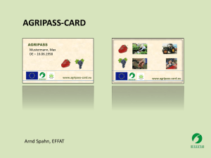 Arnd Spahn's presentation of AGRIPASS Card at the social