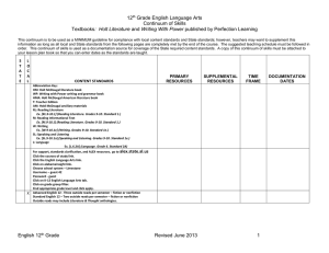 Continuum of Skills 12th English Language Arts 2013