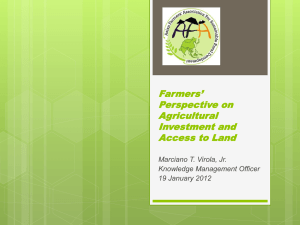 Farmers' Perspective on Agricultural Investment and Access to Land