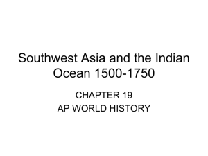 Southwest Asia and the Indian Ocean 1500-1750