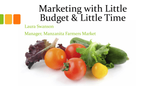 Marketing with Little Budget & Little Time Laura Swanson Manager