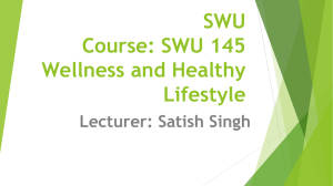 Lecture 1 Wellness and Healthy Lifestyle