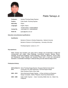 Pablo Tamayo Jr. Profession Sanitary/ Plumbing Design Engineer