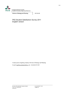 PhD Student Satisfaction Survey 2011 English version - internt