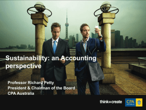 Sustainability - Role of the accountants