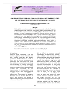 ownership structure and corporate social responsibility (csr)