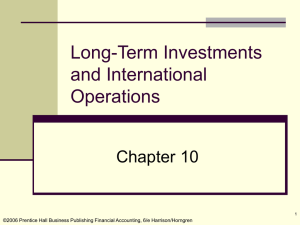 Long-Term Investments and International Operations