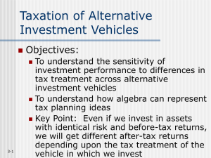 Taxation of Alternative Investment Vehicles