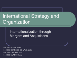 International Strategy and Organization