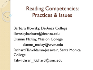 Reading Competencies: Practices & Issues