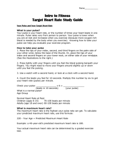 Intro to Fitness Target Heart Rate Study Guide