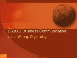 ES2002 Letter Writing - Organising