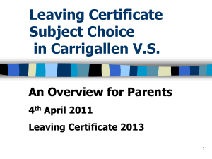 Leaving Certificate Subject Choice in CCS