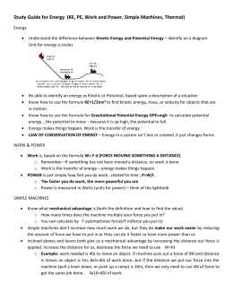 Study Guide Work Power And Machines