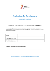 Application Form - North Hertfordshire College