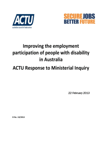 Improving the employment participation of people with disability in