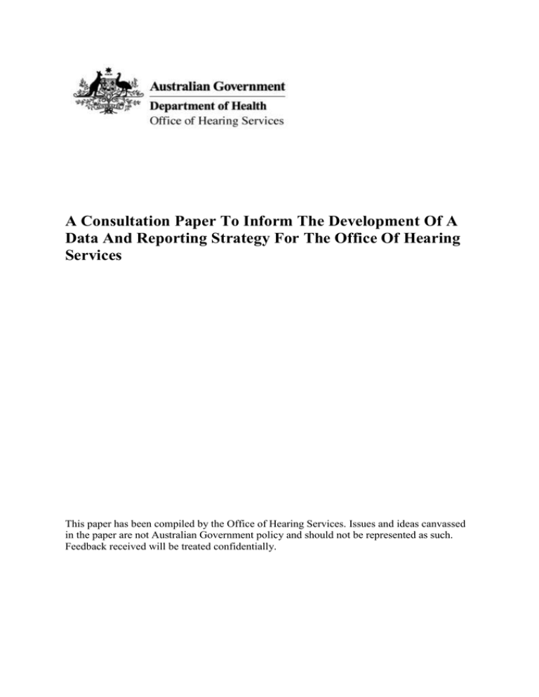 Data And Reporting Strategy Consultation Paper