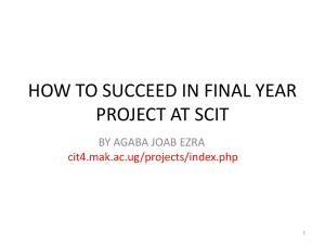 HOW TO SUCCEED IN FINAL YEAR PROJECT AT SCIT
