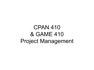 CPAN 410 & GAME 410 Project Management