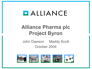 Alliance Pharma plc Project Byron