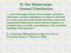 II. The Multivariate Normal Distribution