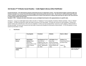 3rd Grade 2 nd 9 Weeks Social Studies – Cobb Digital Library (CDL)