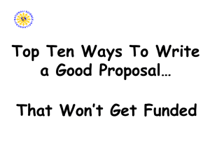 Top Ten Ways To Write a Good Proposal…