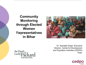 Community Monitoring through Elected Women Representatives in