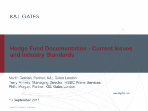 Hedge Fund Documentation - Current Issues and Industry Standards