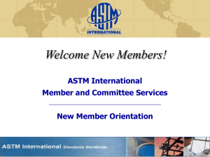 New Members! ASTM International Member and Committee